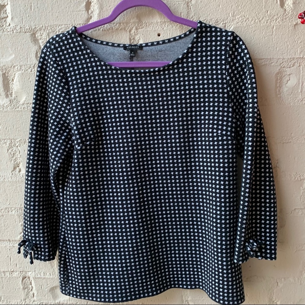 Talbots knit jacquard top